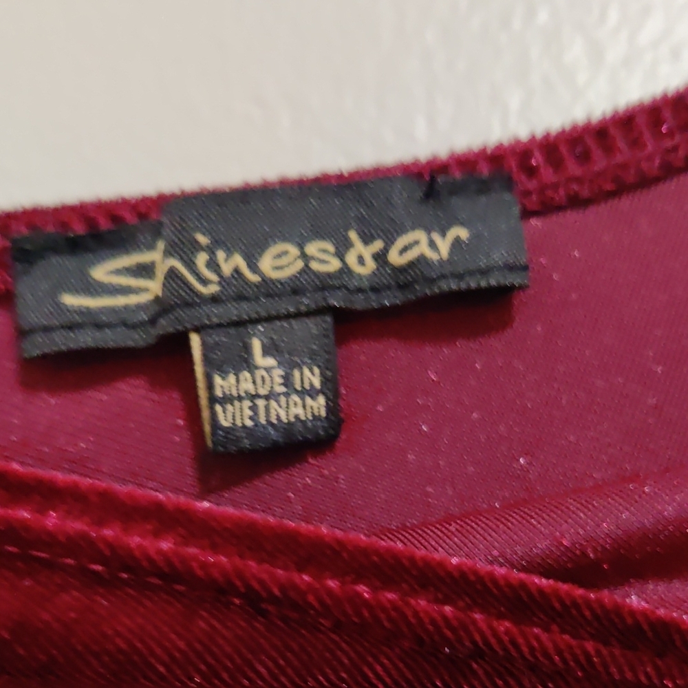 Shinestar Burgundy Velvet One-Shoulder Bodysuit - Picture 2 of 5